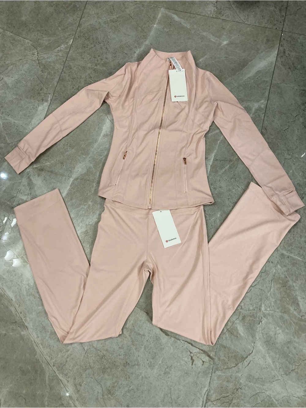 lululemon athletica Light Blush Zip Jacket & Matching Pants Set